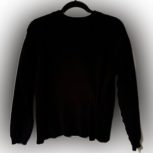 Nine West Sz Large Black Textured Sweater w/ twist at bottom & viscose/rayon